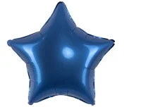 Шар фольгированный Flexmetal (2) (18''/46 см) Звезда, Темно-синий, Сатин,  Воздушные шары Синий - фото