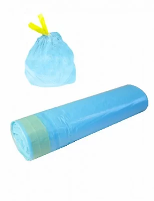 Мешки для мусора 60 литров голубые с ручками, 10 шт Голубой - фото