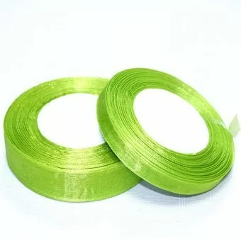 Лента тканная органза Травяной 25мм*50Y, арт. F014-48/1098-25 Зеленый - фото