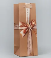 Пакет под бутылку «Present for you», 9 х 25 х 8.9 см, 10128046 (500)  - фото