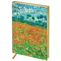 Ежедневник недатированный B6 кожзам Greenwich Line "Vision. Van Gogh. Poppy field", 136 листов  - фото