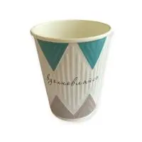 Стакан бум. двухслойный 300мл NDW12 Кофе-пауза (mix 4 цвета) 1/40  - фото