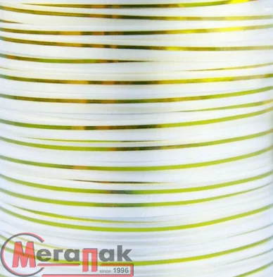 Лента цв. c з/п 0,5см*1,5м LN581W белая  - фото