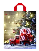 Сумка-пакет 42*38 с петлев. ручкой Новый год 1шт Разноцветный - фото