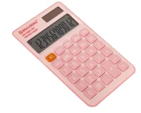 Калькулятор карманный BRAUBERG CX-102C-PK (76x126мм), 12 разрядов, двойное питание, РОЗОВЫЙ, 272650 Розовый - фото