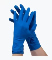 Перчатки Еcolat, латексные хозяйственные, синие, М (50)  Синий - фото