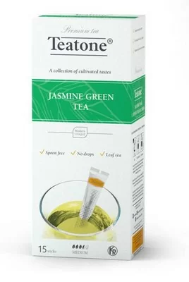 Чай зеленый TEATONE "аромат жасмина", 15 шт  - фото