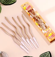 Свечи для торта витые "Серпантин" 6  шт, коктейльные, шампань 7597548 Шампань - фото