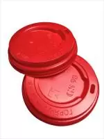 Крышка для стакана бумажного 350-450мл красная D90, 100 шт Красный - фото