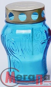 Лампада неугасимая, D-140, голубая, h11см, 55329 Голубой - фото