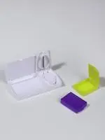 Таблетница с делителем, ONLITOP 2 секции, цвет белый/жёлтый/фиолетовый,655399 Белый - фото