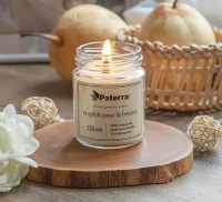 Свеча ароматическая в стеклянной банке с крышкой с фитилем,English pear and freesia, 120мл  - фото
