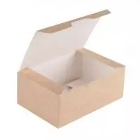 Коробка картонная с крышкой 115*75*45 ECO Fast Food Box S, 100 шт Коричневый - фото