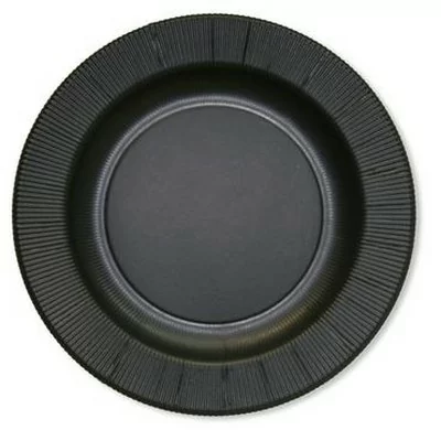 Тарелка бумажная d21 см "BLACK", 8 шт Черный - фото