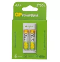 Зарядное устройство USB GP E211-2CRB1, PowerBank для аккумуляторов АА и ААА, 2 слота  - фото