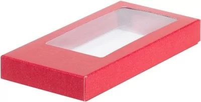 Коробка для шоколадной плитки 160*80*17мм красная, 5 шт Красный - фото