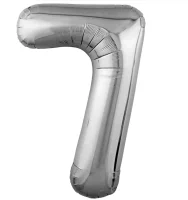 Шар фольга Agura (40''/102 см) Цифра, 7 Slim, Серебро, 1 шт. в уп. (4) Серебро - фото