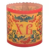 Форма бумаж.кругл. д/кулича цветная 500мл.(134*100) А50 Пасха  - фото