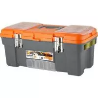 Ящик для инструментов Blocker Expert 20" с металлическими замками серо-свинцовый/оранжевый  - фото