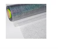 Силиконовое покрытие Dekorelle 209-S, размер 0,6x20м, пог/м блестки серебро/прозр.фон Серебро - фото