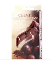 Свечи ароматизированные чайные (Нежные ароматы романтического вечера) 6шт., Кофе (20), С-00-20		 Коричневый - фото