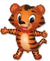 Шар (12''/30 см) Мини-фигура, Тигренок, Черные полоски, 1 шт.  - фото