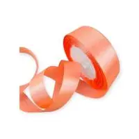 Лента тканная атласная 25мм*25Y Лососёвый, F014-25/22 Оранжевый - фото