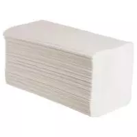 Полотенца бумажные V-сложения 1-слойные целлюлоза, 23*23 см, белые, 200 шт Белый - фото