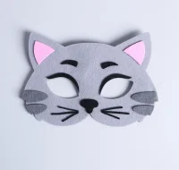 Маска карнавальная "Котик" фетр 5048545 Серый - фото