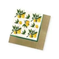 Салфетки бум. Bouquet 33*33, 3сл 20шт Фрукты-ягоды Белый - фото