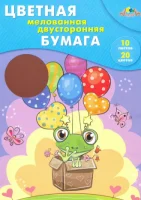 Цветная бумага мелов. двусторонняя,А4,10л.,20 цв.,"Смелый лягушонок",035048 С0385-08 Darvish (100) Разноцветный - фото
