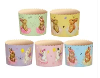 Форма бумажная 100мл ЗАЙЧИКИ d70xh60мм 1/5  - фото