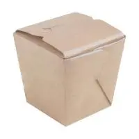 Коробка карт для лапши WOK, 700мл, 80х80х102 мм, 30шт Коричневый - фото