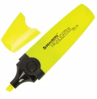 Текстовыделитель BRAUBERG "DELTA", ЖЕЛТЫЙ, линия 1-5 мм, 151719  - фото