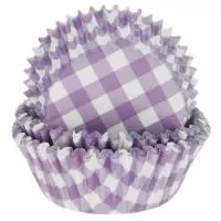 Набор бумажных форм для конфет Д40 Н22,5 (Н20)  фиолет клетка BC1544VC 1/100 Фиолетовый - фото