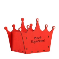 Ящик-корона для цветов "Моей королеве" красный Красный - фото