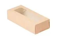 ТЦ50штКоробка карт с окном 70*170*40мм ECOTABOX 500 Коричневый - фото