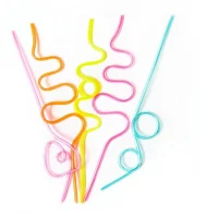 Трубочки для коктейлей (пластик), Фигурные спирали, Ассорти, 5 шт. в упак. Микс - фото