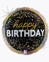 Шар фольг(2)  (18''/46 см) Круг, Вечеринка на День Рождения, Голография, 1 шт.  - фото