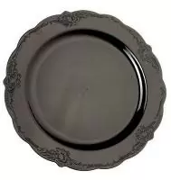 Тарелка Винтаж 7" черная, 10 шт Черный - фото