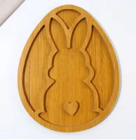 Менажница деревянная пасхальная "Кролик", 30 х 24 см, 9823545  - фото