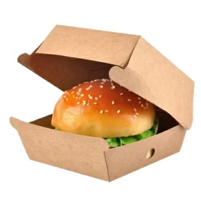 Коробка картонная для гамбургера 115*115*60 ECO BURGER M, 10 шт Коричневый - фото