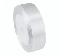 Лента тканная атласная 19мм*25Y БЕЛАЯ, 1 погонный метр, арт. F014-80/01, F014-19/01 Белый - фото