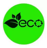 Этикетка Круг d39 (1/100) Знак ECO с листом зеленая Зеленый - фото