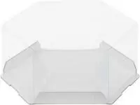 Коробка под торт "шестигранник" с прозрачным куполом 240*240*120мм белая Белый - фото