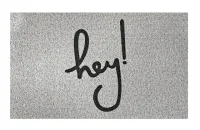 Коврик придверный Dekorelle LAPSHA 107 Hey!, 60X90см, 122107 (серый) Серый - фото