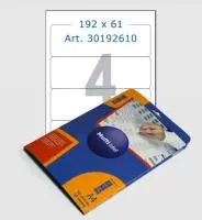 Этикетка  MULTILABEL (192х61)мм, бел., А4, арт.30192610, упак.=50л.  Белый - фото