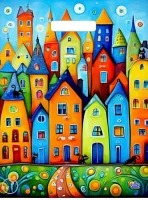 50штСумка-пакет 40*31 прор.ручкой лам Сочные краски  - фото