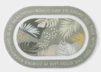 Коврик для дома LaDо́m, овал, 40×60 см, серо-зелёный, 10063689 Зеленый - фото