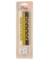 Свечи Воздушные шарики, Ассорти, Металлик, 0,5*12,5 + 2 см, 6 шт. с держат., 803011  - фото